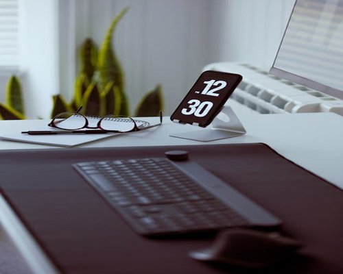 Office desk setup showing a pause in work